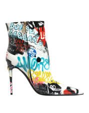 Multicolor Graffiti Keira Mid Calf Boots Shoes