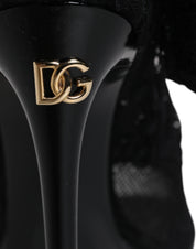 Black Stretch Taormina Lace Boots Shoes