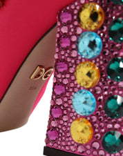 Pink Nylon Crystal Vally High Boots Shoes