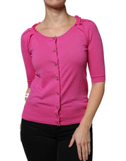 Pink Wool Button Down Cardigan Sweater