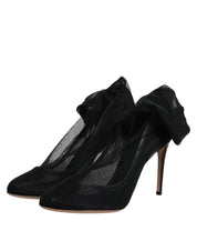 Black Nylon Stretch Mesh Sock Boots Shoes