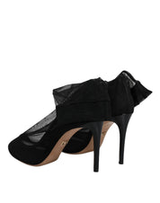 Black Nylon Stretch Mesh Sock Boots Shoes