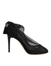 Black Nylon Stretch Mesh Sock Boots Shoes