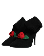 Black Stiletto Heels Mid Calf Boots Shoes