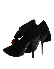 Black Stiletto Heels Mid Calf Boots Shoes