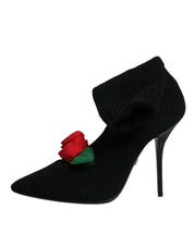Black Stiletto Heels Mid Calf Boots Shoes