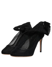 Black Nylon Mesh Sock Style Boots Shoes