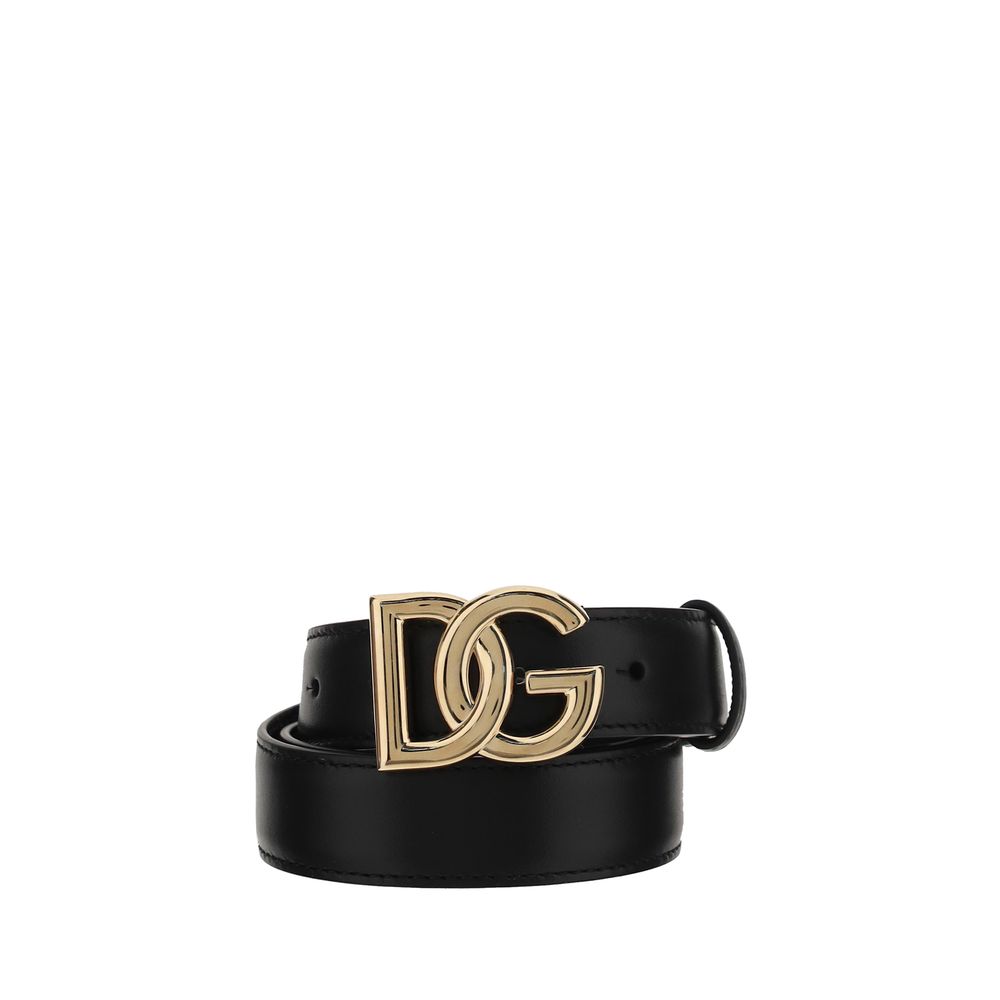 Dolce & Gabbana Black Calf Leather Regular Belt