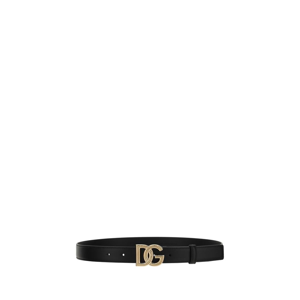 Dolce & Gabbana Black Calf Leather Regular Belt