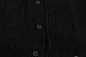 Black Fine Wool Button Cardigan