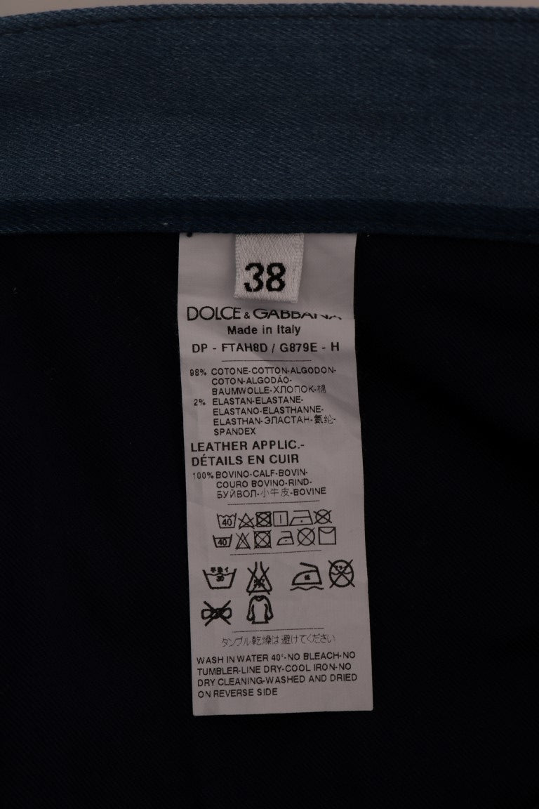 Blå randiga bomullsjeans med FLICKOR