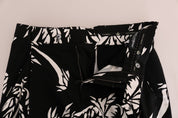 Black Tree Cotton Stretch Pants