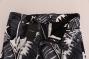 Gray Banana Leaf Cotton Pants