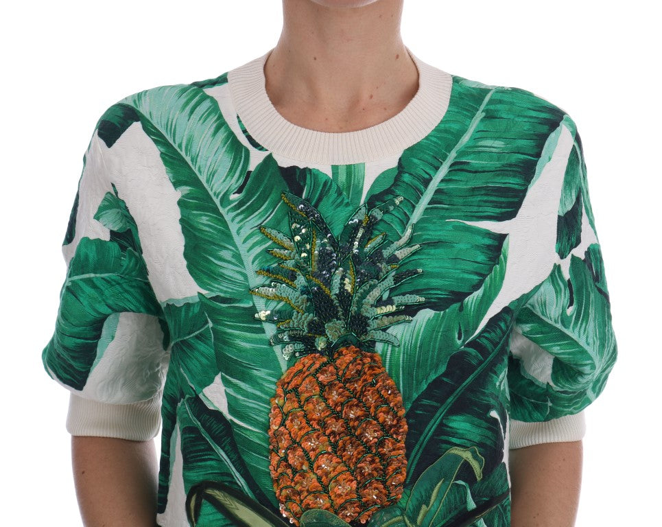 Ananas Banan Paljetter Rundkragetröja