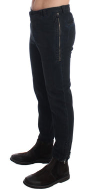 Blue Cotton Slim Pants Denim Jeans