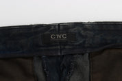 Blue Cotton Slim Pants Denim Jeans