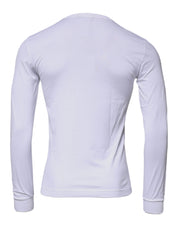 White Crown Crew Neck Cotton Pullover Sweater