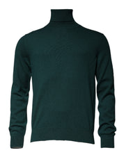 Green Cashmere Turtleneck Men Pullover Sweater