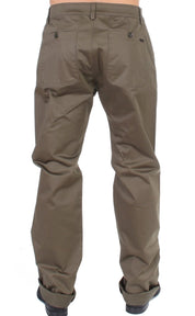 Green Cotton Stretch Comfort Fit Pants