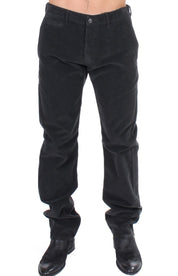 Black Corduroy Cotton Straight Fit Pants