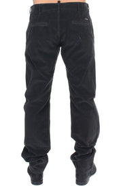 Black Corduroy Cotton Straight Fit Pants