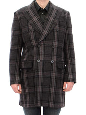 Gray Double Breasted Coat Jacket