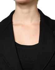 Black Viscose Single Breasted Blazer Jacket