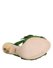 Green Crystal Slides KEIRA Sandal Shoes