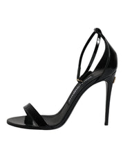 Black KEIRA Heels Ankle Strap Sandals Shoes