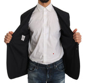 Gray Striped Wool Jacket Coat Slim Blazer