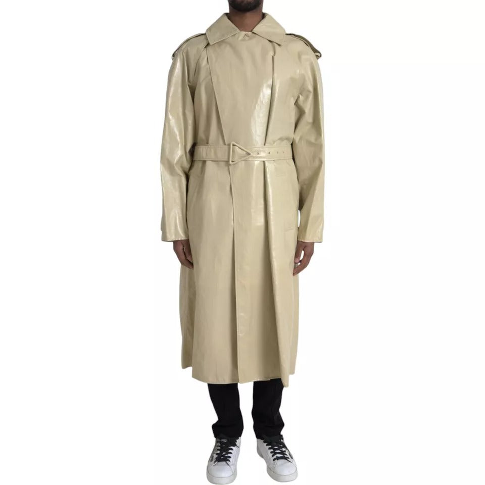 Beige trenchcoat i lammskinn