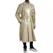 Beige trenchcoat i lammskinn