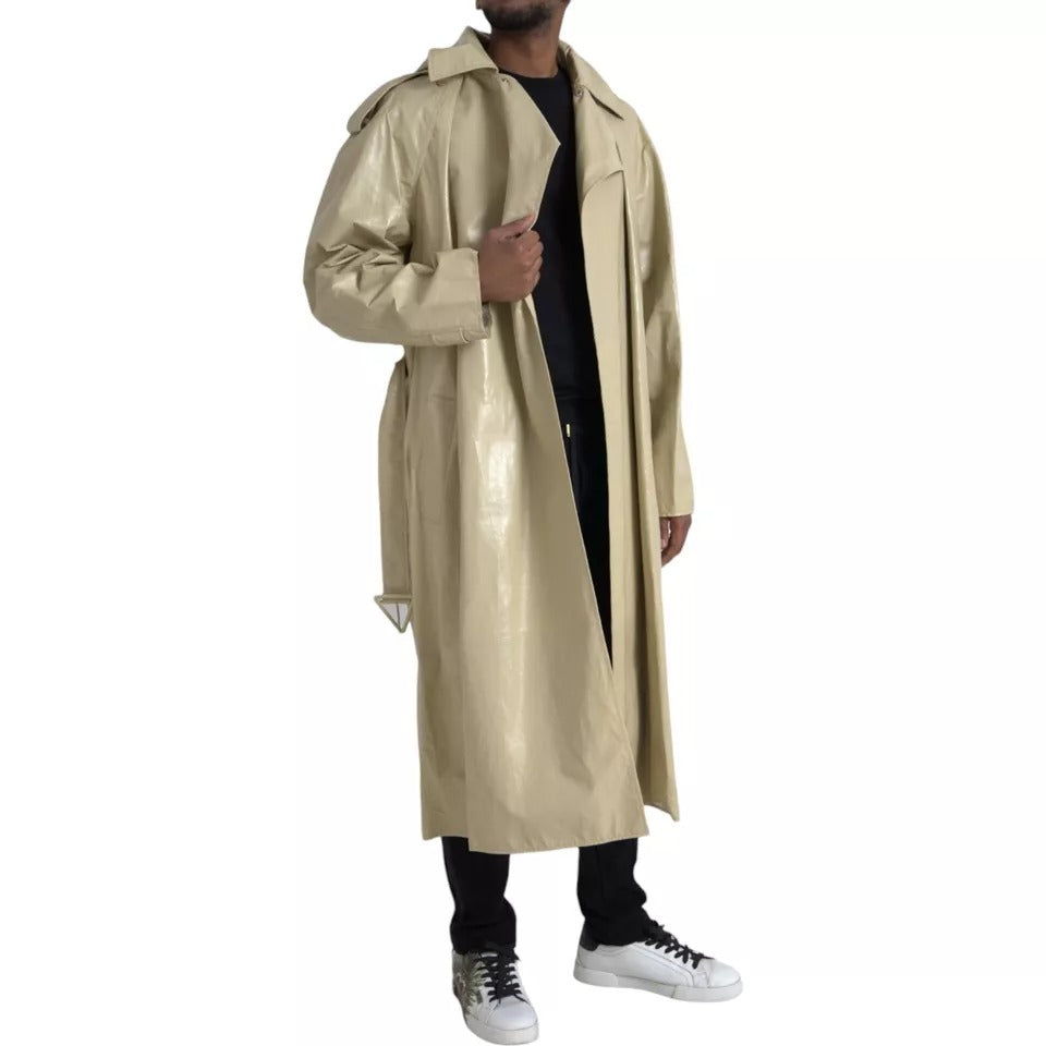 Beige trenchcoat i lammskinn