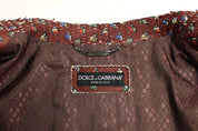 Bordeaux Leather Boxer Print Jacket Coat