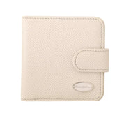 White Dauphine Leather Condom Case Holder Pocket Wallet