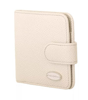 White Dauphine Leather Condom Case Holder Pocket Wallet