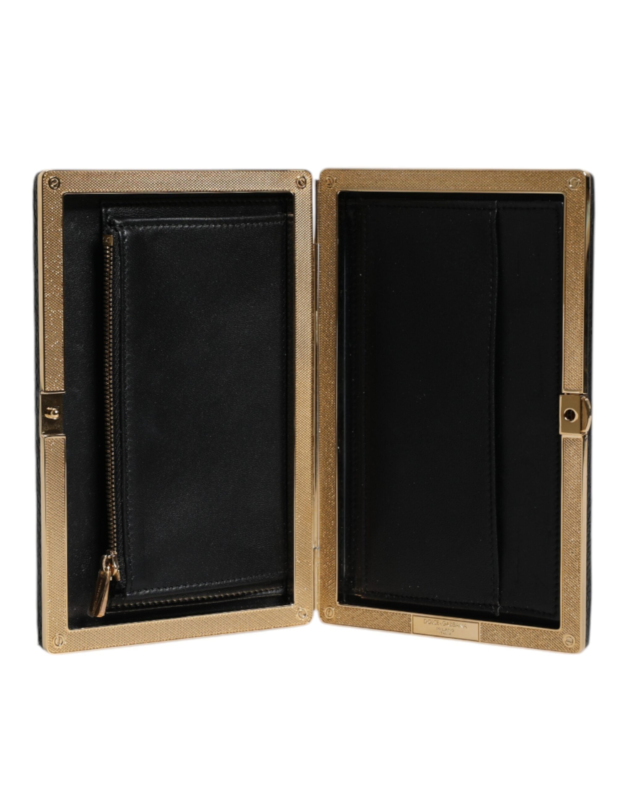 Dolce & Gabbana Black Goat Leather Clutch