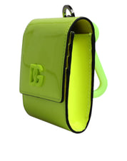 Yellow Green Bifold DG Logo Neck Strap Cardholder Wallet