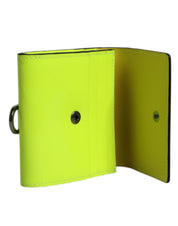 Yellow Green Bifold DG Logo Neck Strap Cardholder Wallet