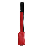 Red Leather Logo Zip Around Card Holder Wide Strap Wallet (Copy)
