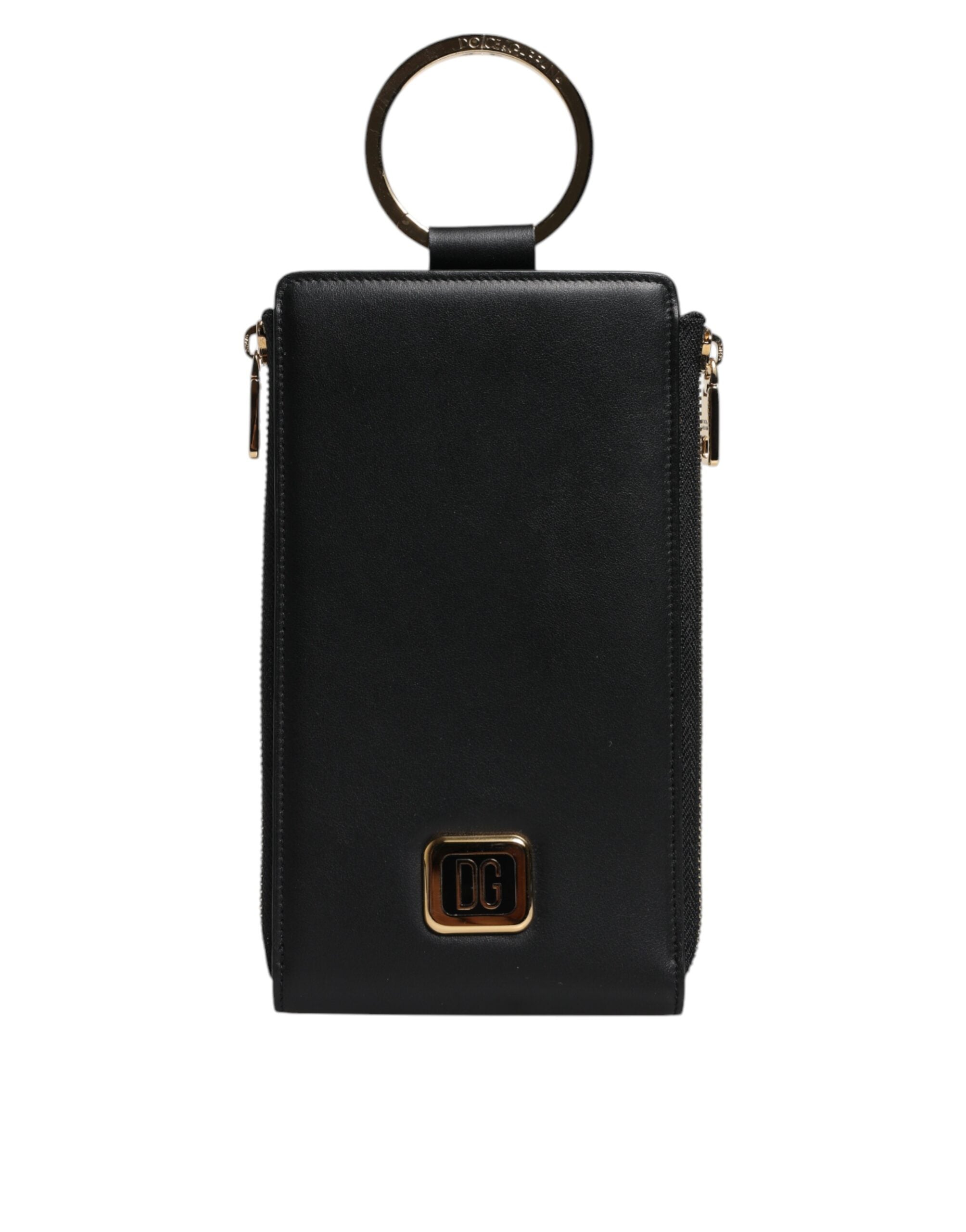 Dolce & Gabbana Black Leather Card Coin Wallet