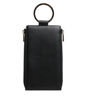 Dolce & Gabbana Plånbok i svart läder med logotypplatta för kort och mynt