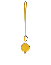 Dolce & Gabbana Yellow Round Calf Leather DG Logo Coin Purse Lanyard Wallet