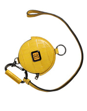 Dolce & Gabbana Yellow Calf Leather Coin Purse Lanyard Wallet