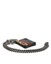 Multicolor Leopard Leather DG Bifold Card Holder Wallet