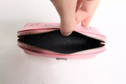 Pink Leather DG Logo Zip Around Hand Purse Pouch Wallet