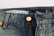 Blue Cotton Low Waist Jeans