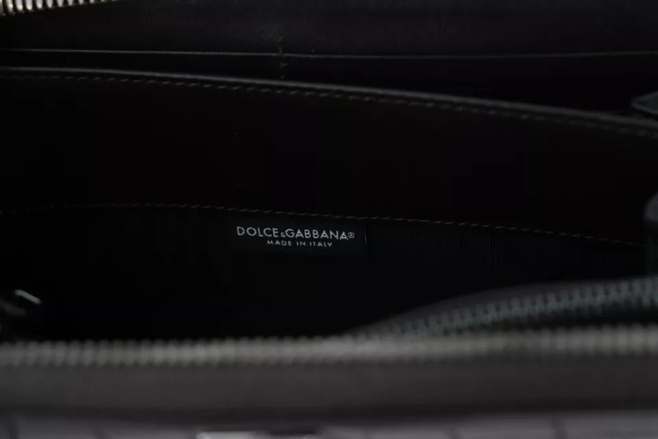 Dolce & Gabbana Brown Leather Zip Around Continental Clutch Wallet