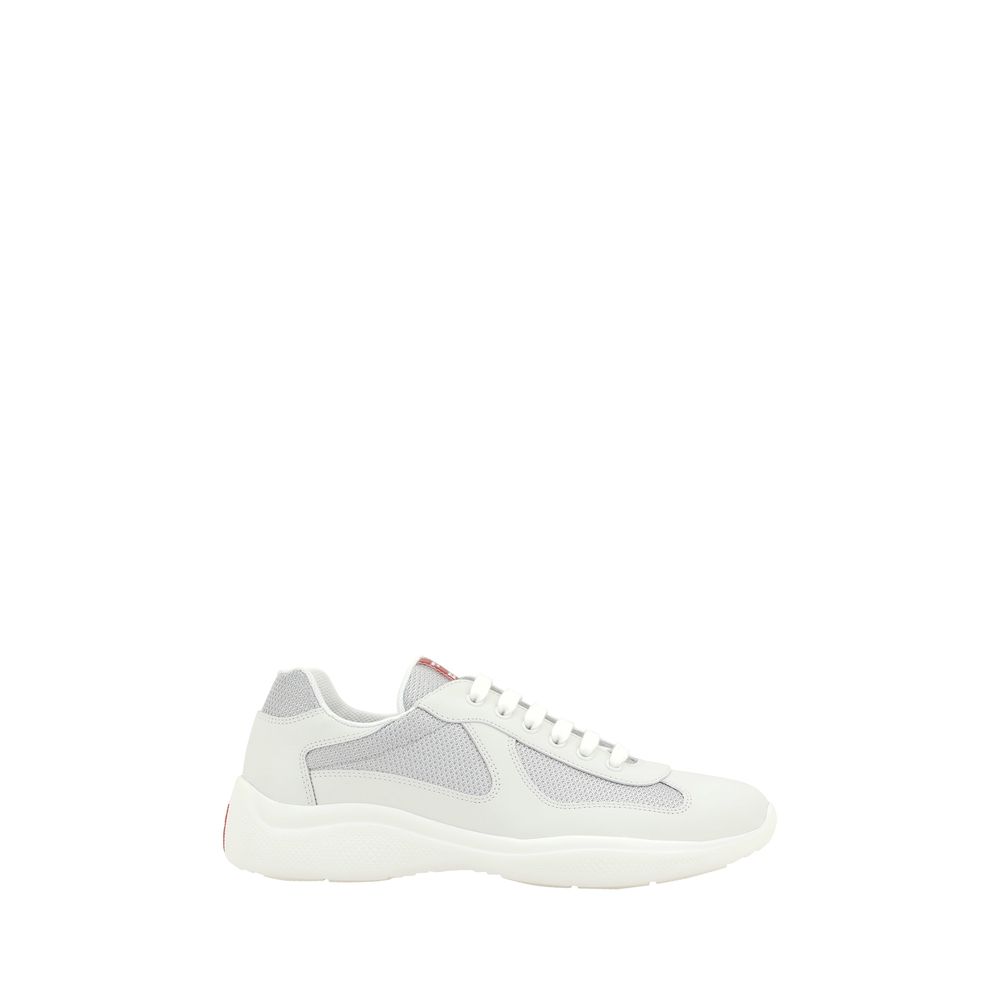 Prada White Calf Leather Low Top Sneakers