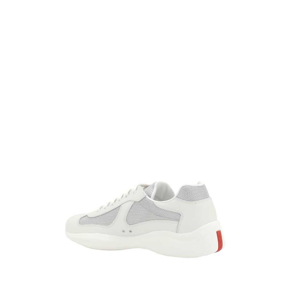 Prada White Calf Leather Low Top Sneakers